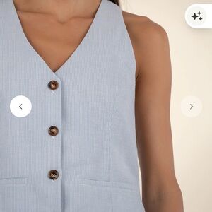 Kut from the Kloth Vega Sky Blue Buttoned Vest